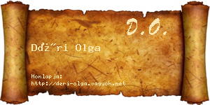 Déri Olga névjegykártya